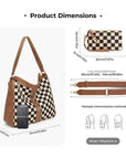 Vanessa Checkered Convertible Hobo Bag & Wristlet Set