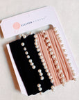 Pearl Embellished Hair Tie Set of 4