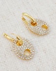 Paved Horse Bit Dangle Earrings