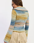 Emory Park | Jolene Vintage Stripe Zip-Up Cardigan – Baby Blue