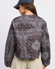 Emory Park | Penelope Chocolate Paisley Quilted Jacket