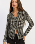 Emory Park | Opaline Black Gingham Button-Up Blouse