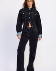 Emory Park Seralyn Low-Rise Wide-Leg Jeans