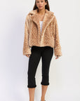 Emory Park | Zella Fawn Print Faux Fur Jacket