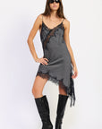 Emory Park Zorina Asymmetrical Lace Trim Mini Dress