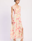 Emory Park | Jaelyn Ruffle Floral Maxi Dress – Ivory Pink