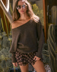 Emory Park Inez Off-Shoulder Ribbed Sweater