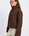 Emory Park | Calista Polka Dot Quilted Puffer Jacket – Espresso
