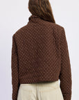 Emory Park | Calista Polka Dot Quilted Puffer Jacket – Espresso