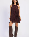 Emory Park | Sasha Suede Fringe Mini Dress