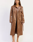 Emory Park | Madelyn Faux Leather Trench Coat