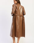 Emory Park | Madelyn Faux Leather Trench Coat