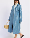 Emory Park | Madelyn Faux Leather Trench Coat