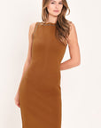 Flying Tomato | Cognac Studded Sweater Midi Dress