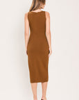 Flying Tomato | Cognac Studded Sweater Midi Dress