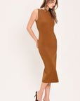 Flying Tomato | Cognac Studded Sweater Midi Dress
