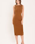Flying Tomato | Cognac Studded Sweater Midi Dress