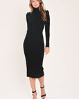 Flying Tomato Polished Moments Turtleneck Sweater Midi Dress