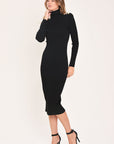 Flying Tomato Polished Moments Turtleneck Sweater Midi Dress
