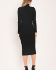 Flying Tomato Polished Moments Turtleneck Sweater Midi Dress