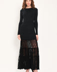Flying Tomato Midnight Shimmer Black Lace Maxi Dress