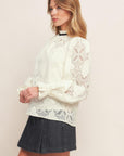 Precious Look Ivory Woven Lace Top