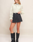 Precious Look Ivory Woven Lace Top