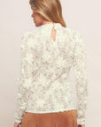 Romantic Sheer Floral Sweater Top