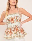 Vilaa Rosa Peplum Look Woven Top