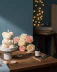 Rose Bear Candle | Sculptural Soy Wax Gift
