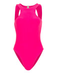 JUPITER Open-back Recycled One-piece Swimsuit in Hot Pink