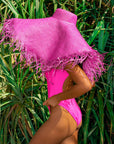 JUPITER Open-back Recycled One-piece Swimsuit in Hot Pink