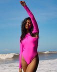 JUPITER Open-back Recycled Two-piece Swimsuit in Hot Pink - My Pampered Life Seattle