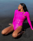 JUPITER Open-back Recycled Two-piece Swimsuit in Hot Pink - My Pampered Life Seattle