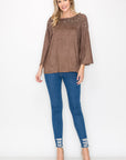 Annie Suede Top with Pearls - My Pampered Life Seattle