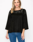 Annie Suede Top with Pearls - My Pampered Life Seattle