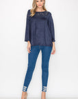 Annie Suede Top with Pearls - My Pampered Life Seattle