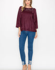 Annie Suede Top with Pearls - My Pampered Life Seattle