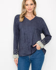 Alani Suede Top with Pearls - My Pampered Life Seattle