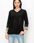 Alani Suede Top with Pearls - My Pampered Life Seattle