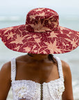 KUSUMA Chinoiserie Batik Hat In Maroon Red - My Pampered Life Seattle