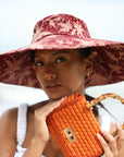 KUSUMA Chinoiserie Batik Hat In Maroon Red - My Pampered Life Seattle