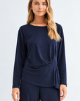JOH Apparel Kary Side-Twist Long Sleeve Knit Top
