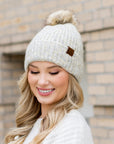 C.C® Cozy Marled Pom Beanie