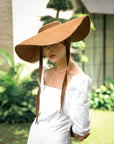 LOLA Wide Brim Jute Straw Hat In Havana Brown - My Pampered Life Seattle