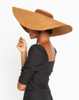 LOLA Wide Brim Jute Straw Hat In Havana Brown - My Pampered Life Seattle