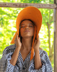 LOLA Wide Brim Jute Straw Hat In Orange - My Pampered Life Seattle