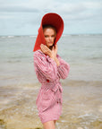 LOLA Wide Brim Jute Straw Hat In Red - My Pampered Life Seattle