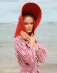 LOLA Wide Brim Jute Straw Hat In Red - My Pampered Life Seattle