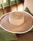 LOLO Wide-brim Jute Boater Hat in Natural Beige - My Pampered Life Seattle